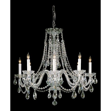 Crystorama Eight Light Polished Brass Up Chandelier 1138-PB-CL-MWP